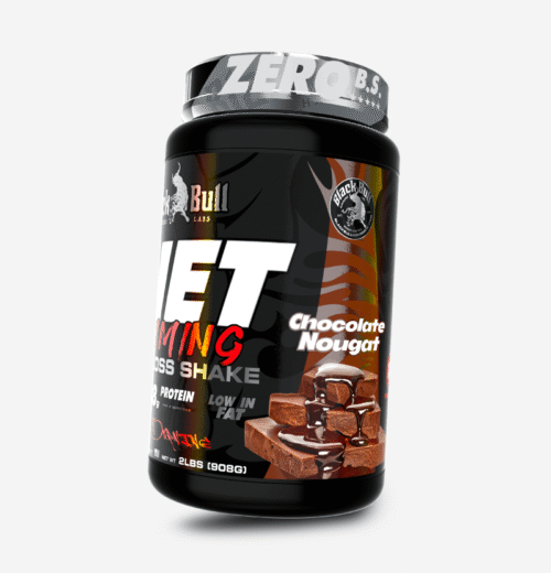 Black Bull Slimming Weight Loss Shake Side view - Chocolate Nougat Flavour